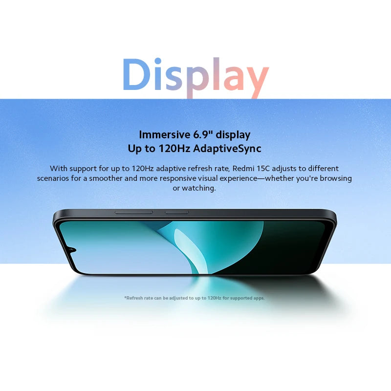 Globale Version Redmi 15C 4G 6,9 Zoll Display 33W schnelles Laden 50MP AI Dual-Kamera 120Hz Display Smartphone